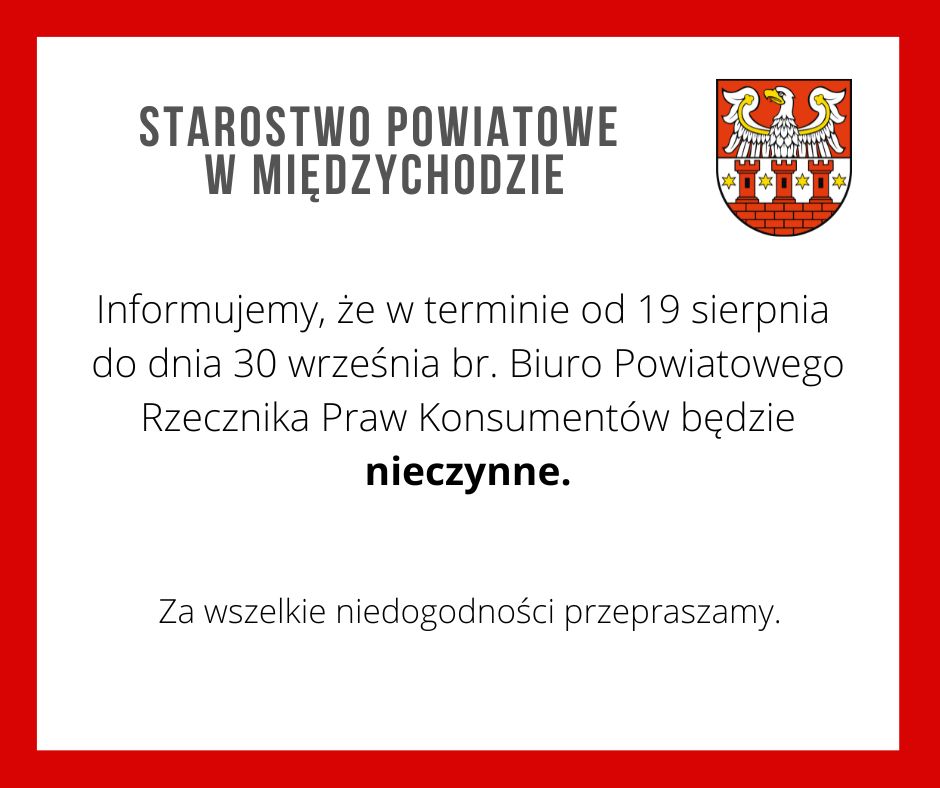 Zdjęcie: Nieobecność Powiatowego Rzecznika Praw Konsumentów