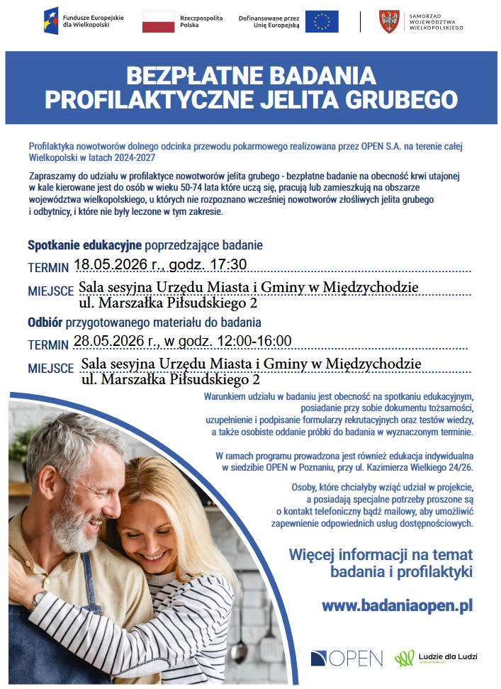 Zdjęcie: spotkanie edukacyjne organizowane w ramach projektu „Profilaktyka nowotworów dolnego odcinka przewodu pokarmowego realizowana przez OPEN S.A. na terenie całej Wielkopolski w latach 2024-2027